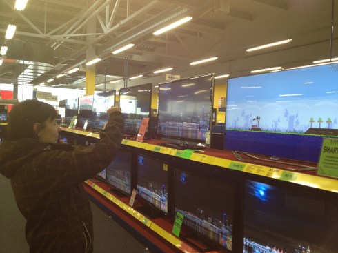 Mom playing angry birds :-)